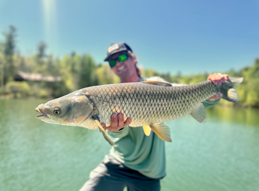 Guide holding a fish.