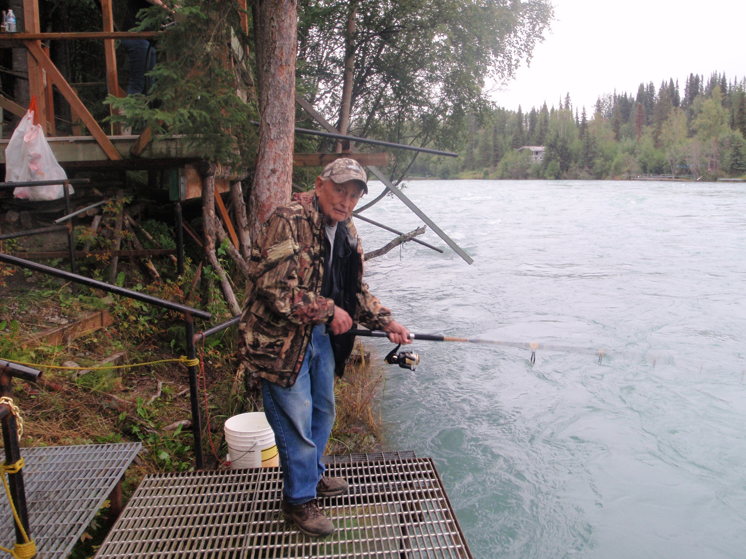 Fishing on the dock.